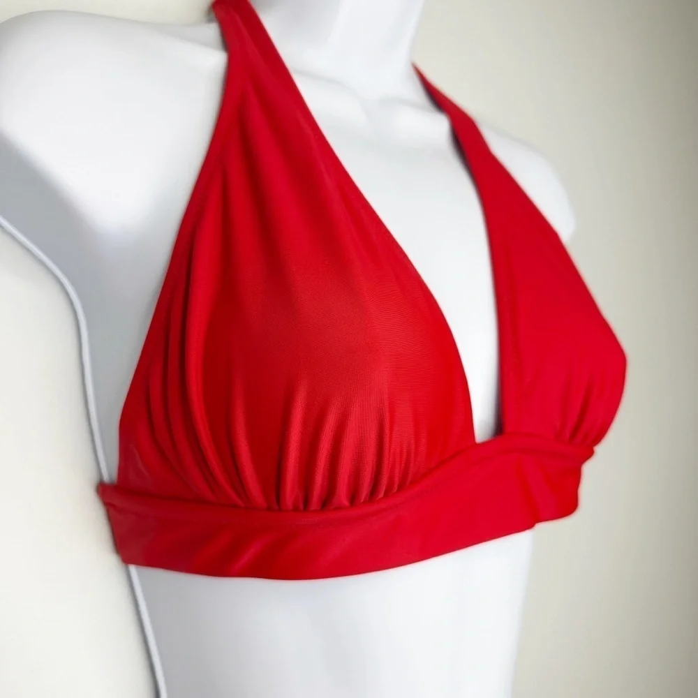 J. Crew Vibrant Red DD Halter Tie-Back Bikini Top Women’s 2X